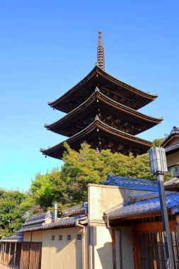 Yasaka Kulesi, Hokan-ji Tapınağı veya Yasaka Pagoda, 46 metre yüksekliğinde, Kyoto, Japonya. 