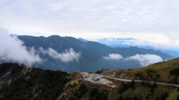 Hermosa Vista Del Paisaje Montaña Área Recreación Forestal Nacional Hehuanshan — Vídeo de stock
