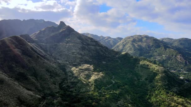 Bergzicht Jinguashi Jiufen Gebied Een Populaire Toeristische Bestemming Taipei Taiwan — Stockvideo