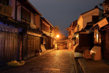  Kiyomizu-dera tapınağı yakınlarındaki geleneksel binalar, Kiyomizu 'daki bir Budist Tapınağı, Higashiyama Ward, Kyoto Japonya.