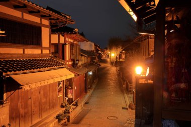  Kiyomizu-dera tapınağı yakınlarındaki geleneksel binalar, Kiyomizu 'daki bir Budist Tapınağı, Higashiyama Ward, Kyoto Japonya.