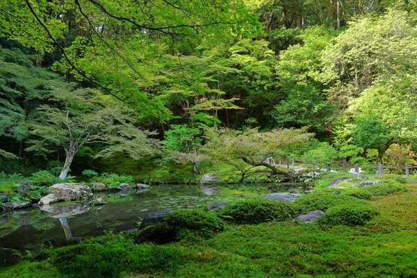 stock image Garden at Nanzen-in, a Buddhist temple complex with a Zen garden, forested grounds in Kyoto, Japan