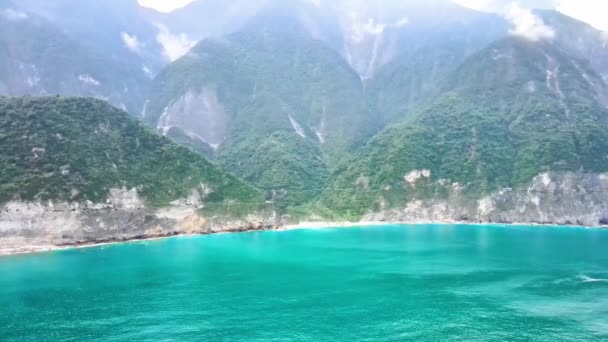 Άποψη Του Qingshui Cliff Τμήματα Του Εθνικού Πάρκου Taroko Που — Αρχείο Βίντεο