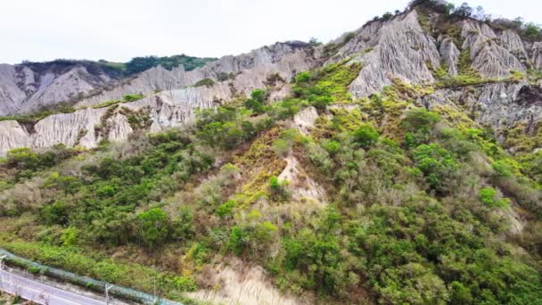 Liji Badland Geopark Bersama Dengan Sungai Beinan Taitung Taiwan — Stok Video