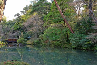 Kenroku-en Kanazawa, Ishikawa, Japonya 'da, Japonya' nın üç büyük bahçesinden biri..