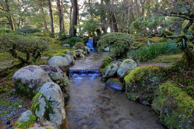 Kenroku-en located in Kanazawa, Ishikawa, Japan, one of the Three Great Gardens of Japan. clipart