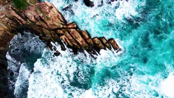 台北市北東海岸国家風景区の海岸岩層 — ストック動画