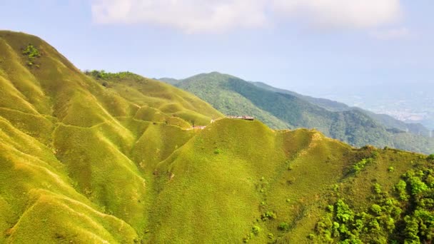 Famous Matcha Green Tea Mountain Shengmu Hiking Trail Marian Hiking — Stock Video