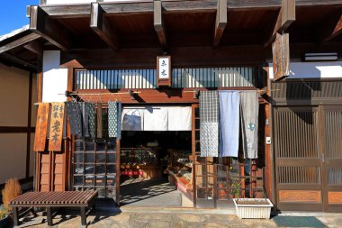 Tsumago-juku, Japonya 'nın Nagiso, Kiso Bölgesi, Nagano, Japonya' daki feodal bir güzergah üzerinde Rustik bir durak.