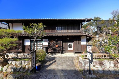 Tsumago-juku, Japonya 'nın Nagiso, Kiso Bölgesi, Nagano, Japonya' daki feodal bir güzergah üzerinde Rustik bir durak.