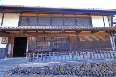 Tsumago-juku, Japonya 'nın Nagiso, Kiso Bölgesi, Nagano, Japonya' daki feodal bir güzergah üzerinde Rustik bir durak.