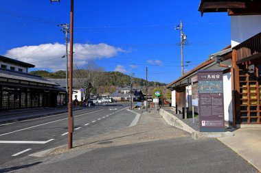 Tsumago-juku, Japonya 'nın Nagiso, Kiso Bölgesi, Nagano, Japonya' daki feodal bir güzergah üzerinde Rustik bir durak.