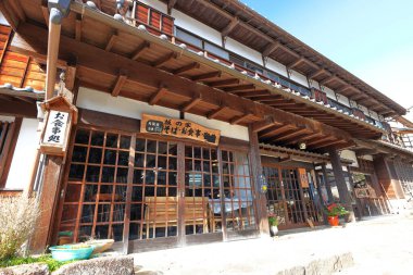 Tsumago-juku, Japonya 'nın Nagiso, Kiso Bölgesi, Nagano, Japonya' daki feodal bir güzergah üzerinde Rustik bir durak.