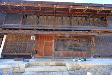 Magome-juku (Nakasendo), Magome, Nakatsugawa, Gifu, Japonya 'daki feodal bir rotada Rustik bir durak.