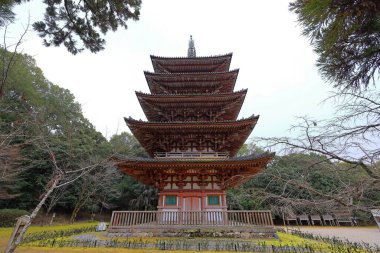 Daigo-ji Tapınağı 5 katlı bir Budist tapınağı, Daigohigashiojicho, Fushimi Ward, Kyoto, Japonya 