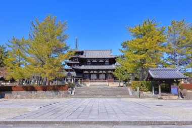 Horyu-ji, dünyanın en eski ahşap binaları Horyuji, Sannai, Ikaruga, Ikoma, Nara, Japonya 'daki Budist tapınağı. 