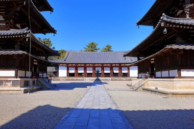 Horyu-ji, dünyanın en eski ahşap binaları Horyuji, Sannai, Ikaruga, Ikoma, Nara, Japonya 'daki Budist tapınağı. 