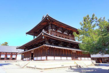 Horyu-ji, dünyanın en eski ahşap binaları Horyuji, Sannai, Ikaruga, Ikoma, Nara, Japonya 'daki Budist tapınağı. 