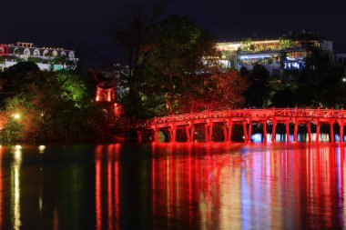  Hang Trong, Hoan Kiem, Hanoi, Vietnam 'da Hoan Kiem Gölü' nde bir Konfüçyüs tapınağı.