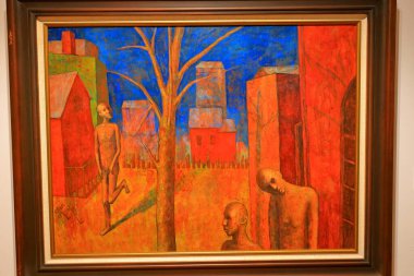 Kaohsiung Güzel Sanatlar Müzesi 'ndeki sergiler Meishuguan Bulvarı, Gushan Bölgesi, Kaohsiung Şehri, Tayvan