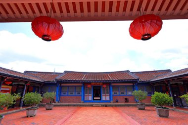 Wufeng Lin aile bahçesi Wufeng Bölgesi, Taichung, Tayvan 'da zarif bir konak ve klasik Çin bahçe mimarisi.