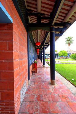 Wufeng Lin aile bahçesi Wufeng Bölgesi, Taichung, Tayvan 'da zarif bir konak ve klasik Çin bahçe mimarisi.