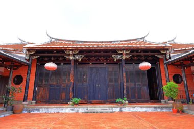 Wufeng Lin aile bahçesi Wufeng Bölgesi, Taichung, Tayvan 'da zarif bir konak ve klasik Çin bahçe mimarisi.