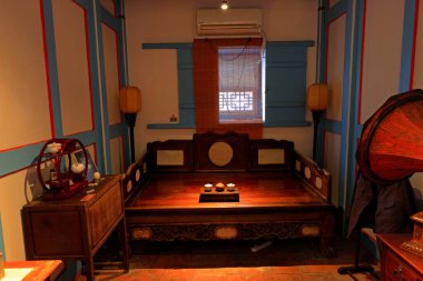 Wufeng Lin aile bahçesi Wufeng Bölgesi, Taichung, Tayvan 'da zarif bir konak ve klasik Çin bahçe mimarisi.