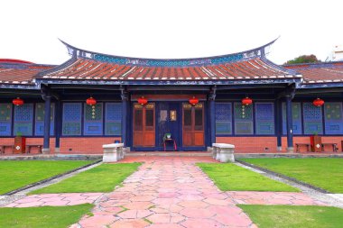 Wufeng Lin family garden with elegant mansion and classic Chinese garden architectures in Wufeng District, Taichung, Taiwan clipart