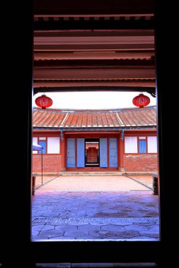 Wufeng Lin family garden with elegant mansion and classic Chinese garden architectures in Wufeng District, Taichung, Taiwan clipart