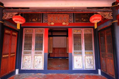 Wufeng Lin aile bahçesi Wufeng Bölgesi, Taichung, Tayvan 'da zarif bir konak ve klasik Çin bahçe mimarisi.