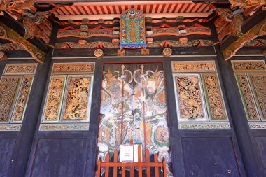 Wufeng Lin aile bahçesi Wufeng Bölgesi, Taichung, Tayvan 'da zarif bir konak ve klasik Çin bahçe mimarisi.