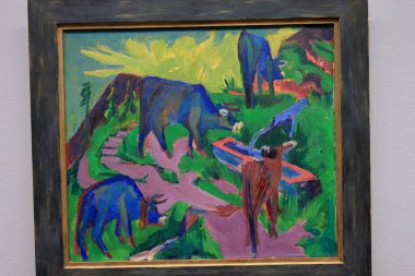 Albertina 'da resim ve sanat eserleri, sanat müzesi, 19. yüzyıl Habsburg sarayı eski ana baskı koleksiyonları ve 20. yüzyıl sanat eserleri Wien' de (Viyana), Avusturya