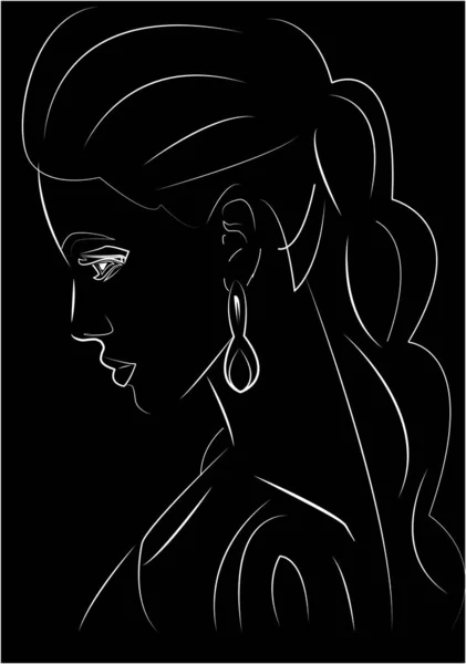 Black White Portrait Girl — Stock Photo, Image
