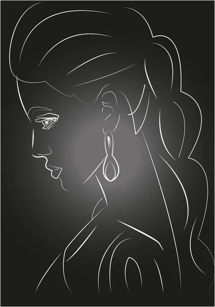 Красиве Обличчя Жінки Закритими Очима Векторні Ілюстрації — стоковий вектор