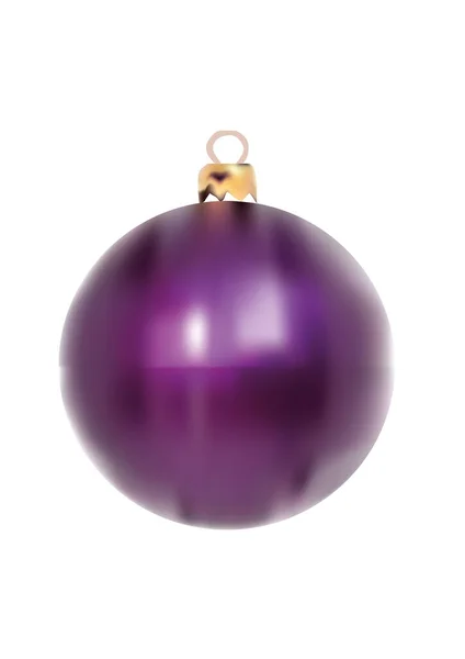 白色背景上的紫色圣诞球 在一条透明的剪切线上隔离 — 图库矢量图片