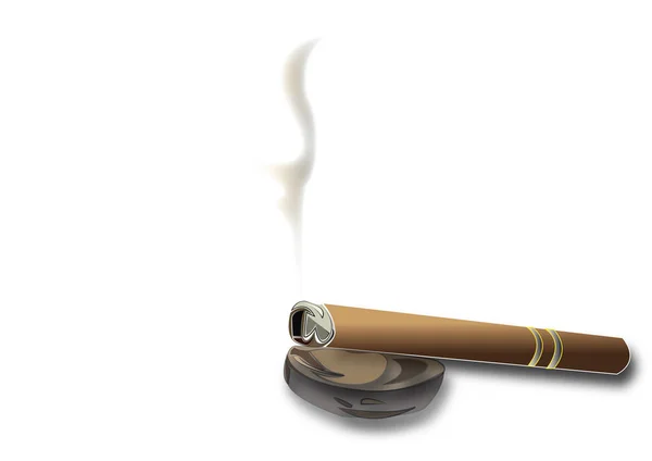 Zigarren Symbolisieren Adel Besonderes Leben Und Sozialen Status Gegensatz Zigaretten — Stockvektor