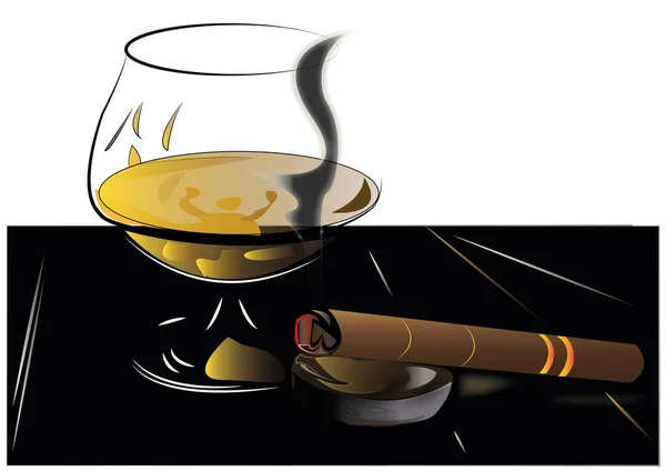 Cigare Whisky Alcool Ensemble Pour Hommes — Image vectorielle