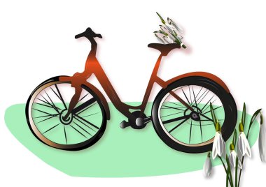 Bir buket kardelen, vektör