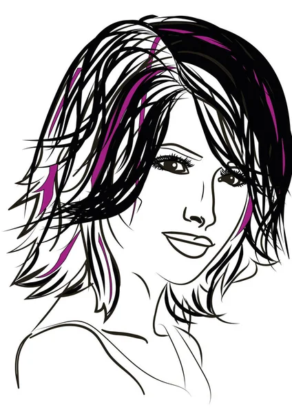 drawing of beautiful fashion woman face. beauty, glamour illustration, sketch for your design.
