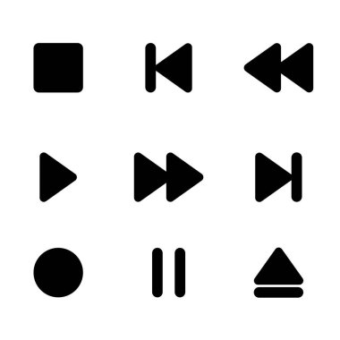 Medya oynatıcı Icons set. Vektör çizim