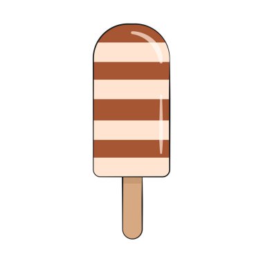 Dondurma çubukta. Vektör çizimi. Çizgi film