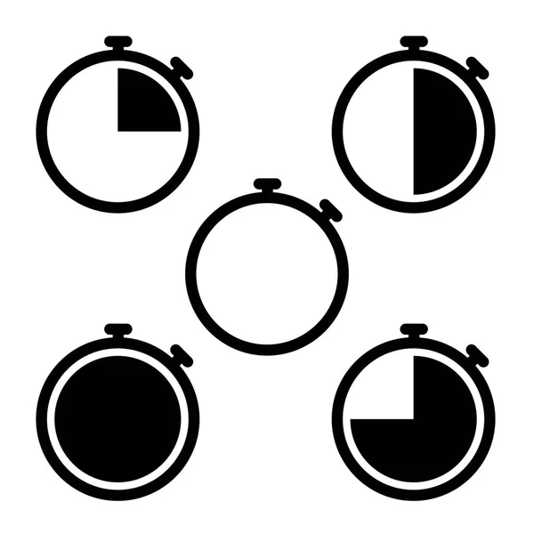 Set Von Timer Symbolen Vektorillustration — Stockvektor