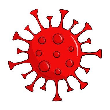 Coronavirus COVID-19. İzole edilmiş. Vektör. Çizgi film