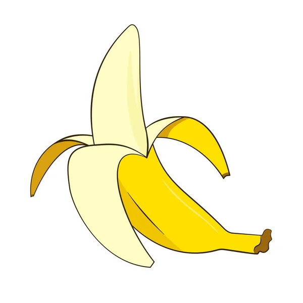 Oloupaný Banán Vektor Karikatura — Stockový vektor