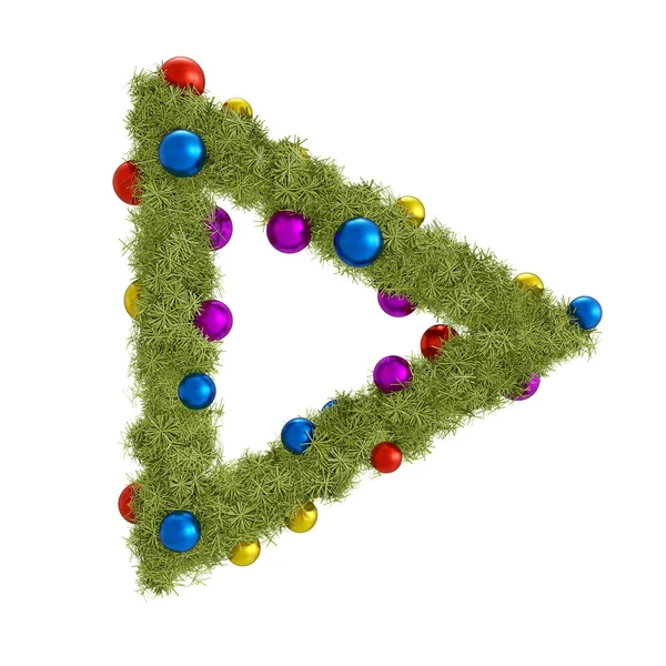 Christmas Wreath Render Isolated White Background — Stock Photo, Image