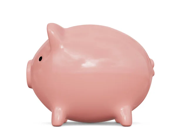 Banco Piggy Rosa Isolado Fundo Branco — Fotografia de Stock