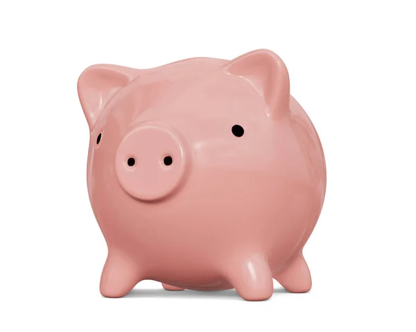 Pink Piggy Bank Isolated White Background — Stock Photo, Image