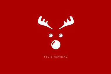 İspanyol Feliz Navidad 'da mutlu Noeller. Vektör. Çizgi film