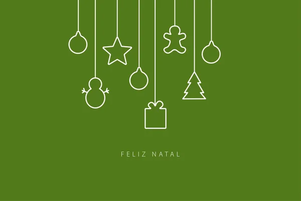 Buon Natale Portoghese Feliz Natal Modello Carta Illustrazione Vettoriale — Vettoriale Stock